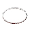 Thumbnail Image 3 of Garnet Bangle Bracelet Sterling Silver 7.25&quot;