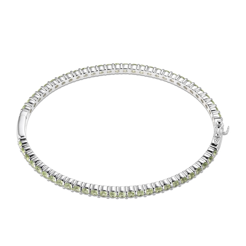 Main Image 3 of Peridot Bangle Bracelet Sterling Silver 7.25&quot;