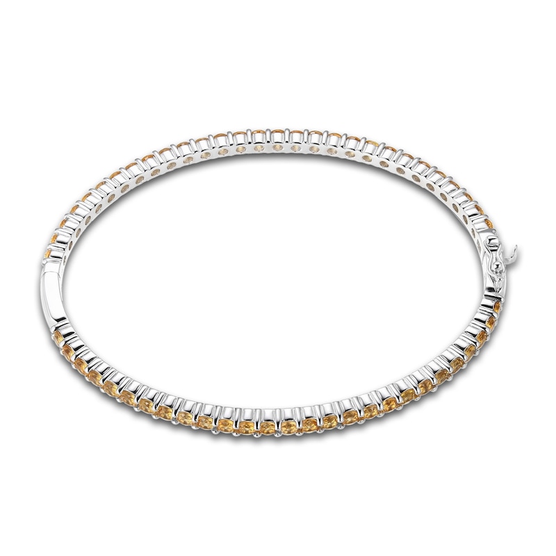 Main Image 1 of Citrine Bangle Bracelet Sterling Silver 7.25&quot;
