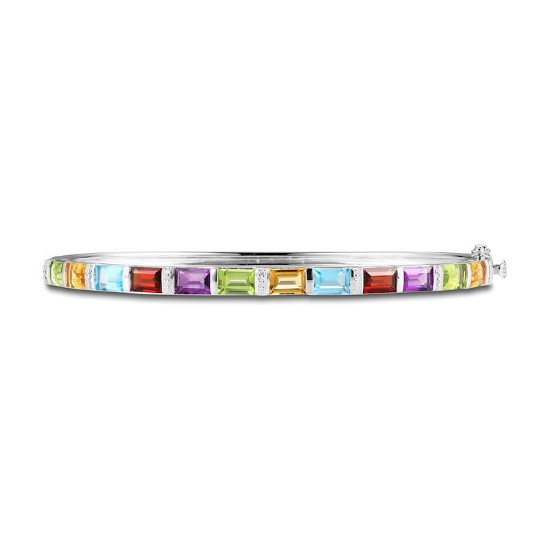 Main Image 1 of Multi-Stone Diamond Bracelet 1/10 ct tw Round-cut Sterling Silver 7.25&quot;