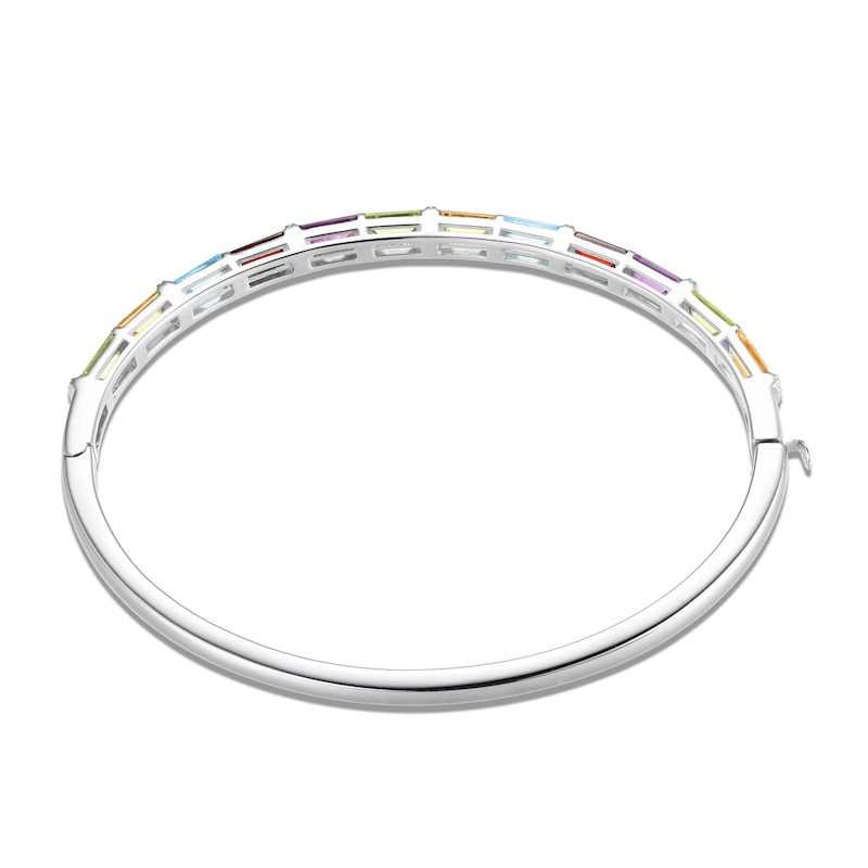 Main Image 3 of Multi-Stone Diamond Bracelet 1/10 ct tw Round-cut Sterling Silver 7.25&quot;