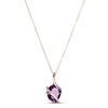 Amethyst & White Lab-Created Sapphire Wrap Necklace 10K Rose Gold 18"