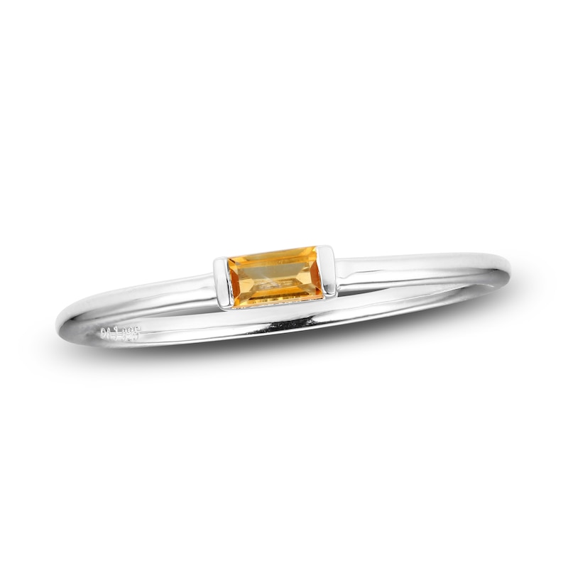 Main Image 1 of Citrine Baguette Ring Sterling Silver
