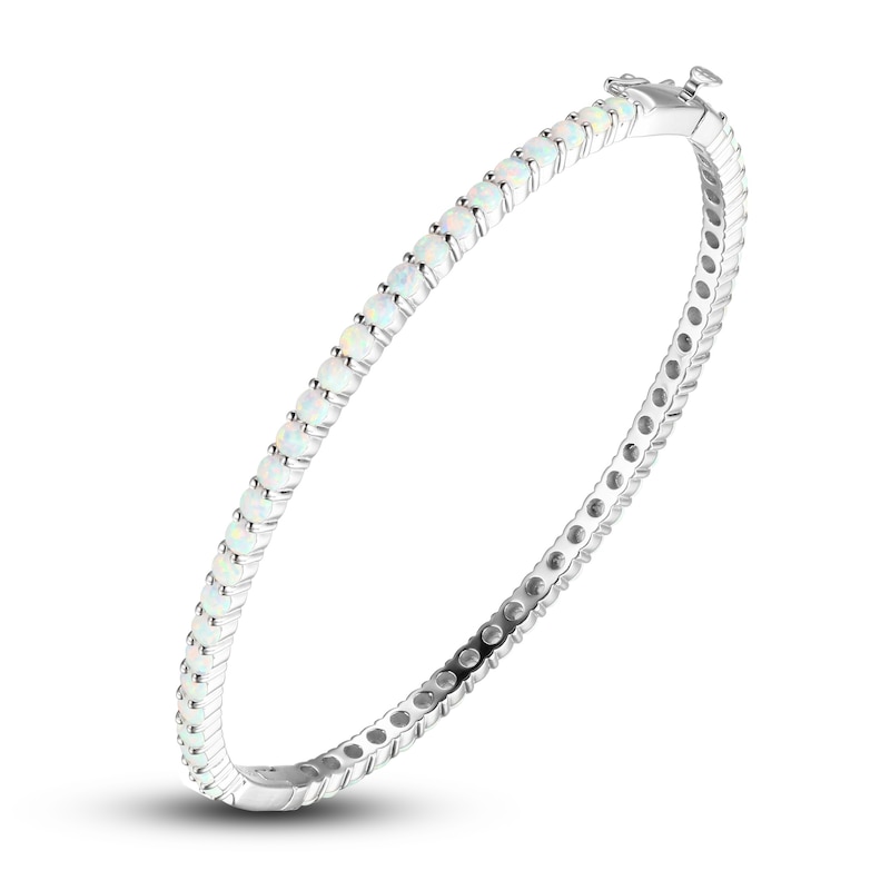 Opal Bangle Bracelet Sterling