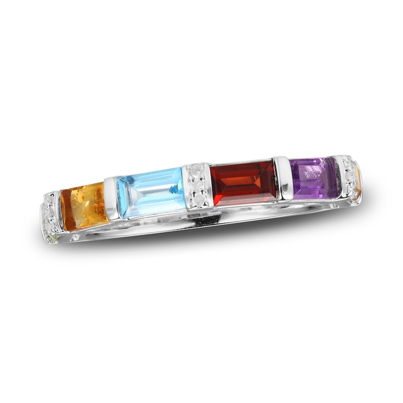 Main Image 1 of Multi-Stone Diamond Accent Ring Sterling Silver
