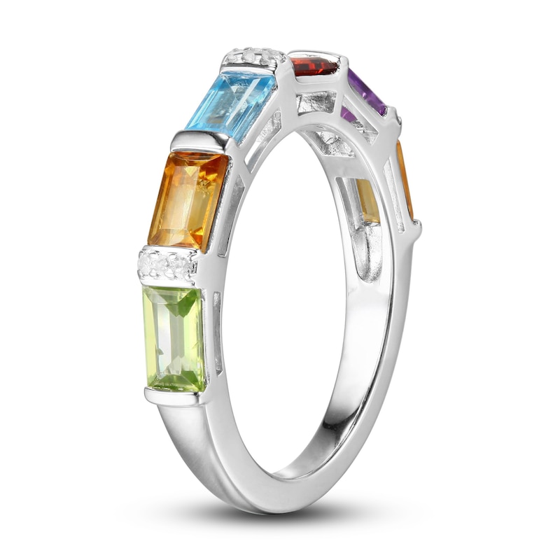 Main Image 3 of Multi-Stone Diamond Accent Ring Sterling Silver