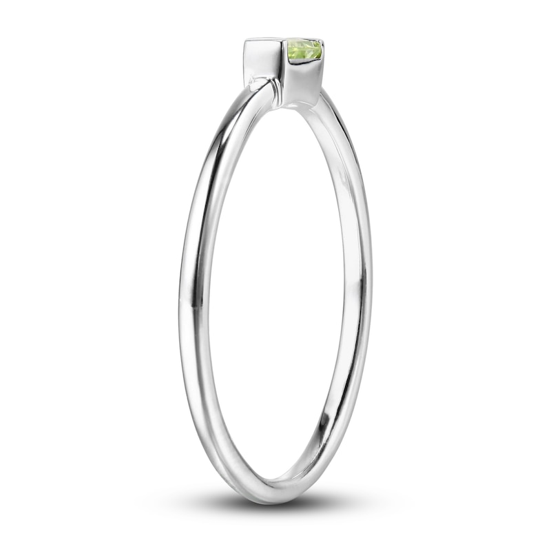 Main Image 3 of Peridot Baguette Ring Sterling Silver