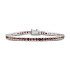 Thumbnail Image 1 of Garnet Line Bracelet Sterling Silver 7.25&quot;
