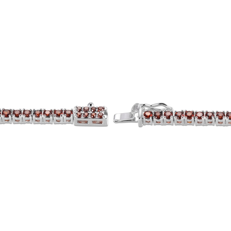 Main Image 3 of Garnet Line Bracelet Sterling Silver 7.25&quot;