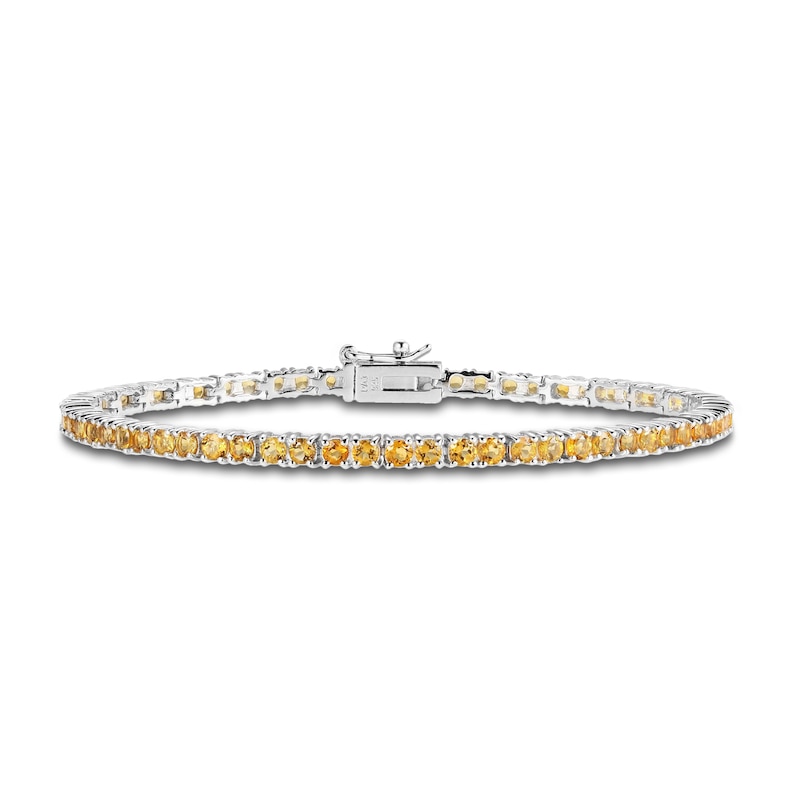 Main Image 1 of Citrine Line Bracelet Sterling Silver 7.25&quot;