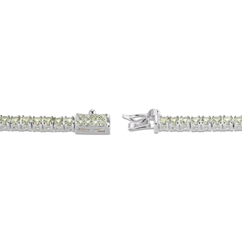 Main Image 3 of Peridot Line Bracelet Sterling Silver 7.25&quot;