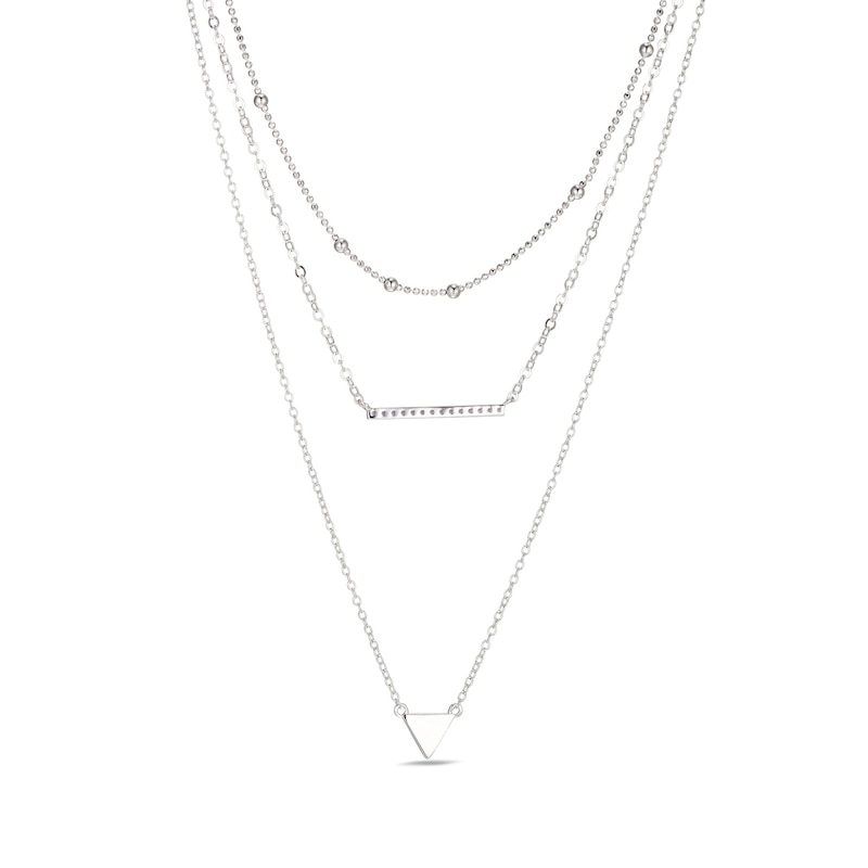 Main Image 3 of Amethyst Layered Necklace Sterling Silver 21&quot;