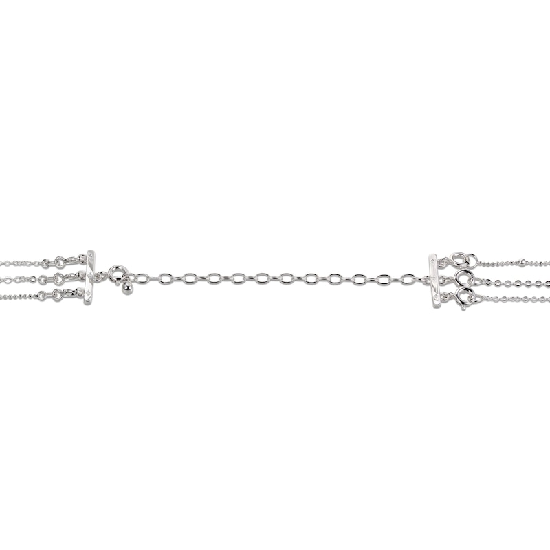 Main Image 4 of Amethyst Layered Necklace Sterling Silver 21&quot;