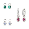 Thumbnail Image 1 of Lab-Created Emerald, Lab-Created Ruby, Blue & White Lab-Created Sapphire Huggie Earrings Set Sterling Silver