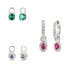 Thumbnail Image 0 of Lab-Created Emerald, Lab-Created Ruby, Blue & White Lab-Created Sapphire Huggie Earrings Set Sterling Silver