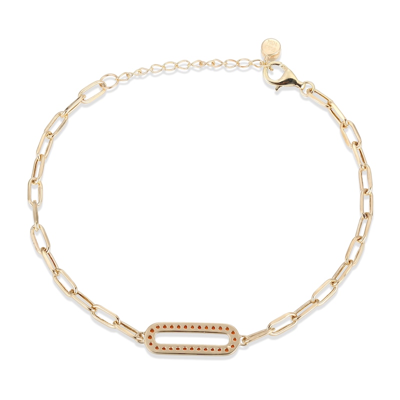 Main Image 3 of Garnet Bracelet 10K Yellow Gold 7.75&quot;