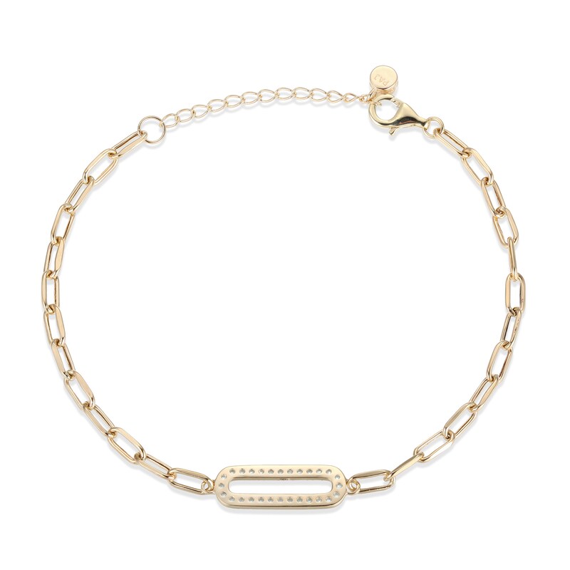Main Image 3 of Swiss Blue Topaz Bracelet 10K Yellow Gold 7.75&quot;