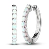 Thumbnail Image 0 of Lab-Created Opal Dainty Hoop Earrings Sterling Silver