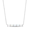 Thumbnail Image 1 of Lab-Created Opal Dainty Bar Necklace Sterling Silver 18&quot;