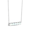 Thumbnail Image 2 of Lab-Created Opal Dainty Bar Necklace Sterling Silver 18&quot;