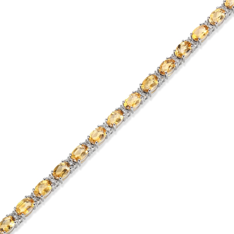 Main Image 2 of Citrine & White Lab-Created Sapphire Bracelet Sterling Silver 7.25"