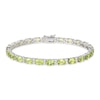 Thumbnail Image 0 of Peridot & White Lab-Created Sapphire Bracelet Sterling Silver 7.25"
