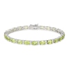Thumbnail Image 1 of Peridot & White Lab-Created Sapphire Bracelet Sterling Silver 7.25&quot;