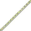 Thumbnail Image 1 of Peridot & White Lab-Created Sapphire Bracelet Sterling Silver 7.25"