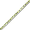 Thumbnail Image 1 of Peridot & White Lab-Created Sapphire Bracelet Sterling Silver 7.25"