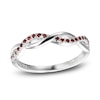 Thumbnail Image 0 of Garnet Dainty Criss Cross Ring Sterling Silver