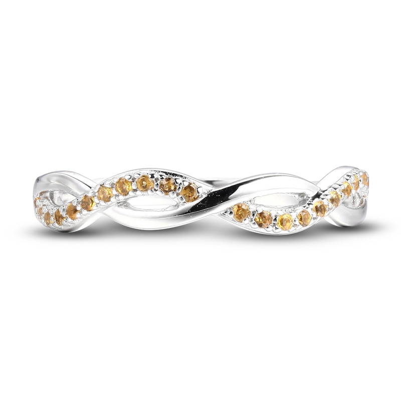 Main Image 3 of Citrine Dainty Criss Cross Ring Sterling Silver