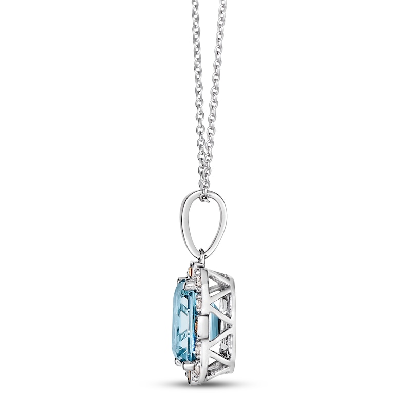 Main Image 2 of Le Vian Aquamarine Necklace 1/6 ct tw Diamonds 14K Vanilla Gold 18&quot;