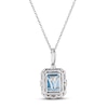 Thumbnail Image 3 of Le Vian Aquamarine Necklace 1/6 ct tw Diamonds 14K Vanilla Gold 18&quot;