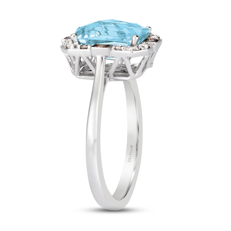 Main Image 2 of Le Vian Aquamarine Ring 1/6 ct tw Diamonds 14K Vanilla Gold