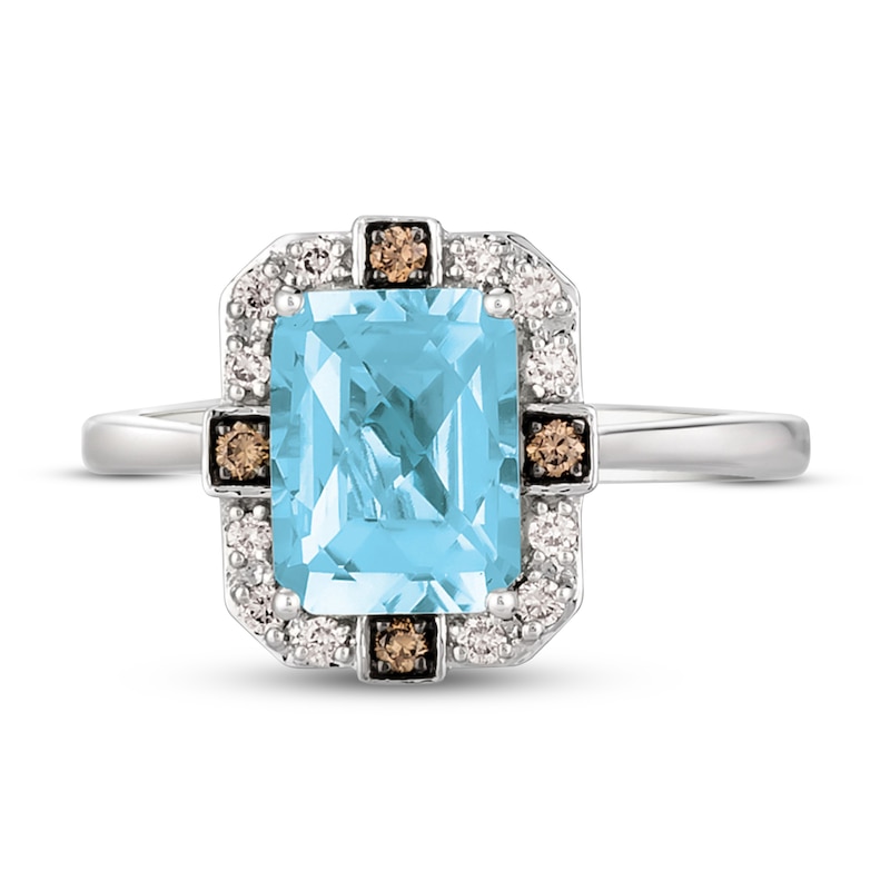 Main Image 3 of Le Vian Aquamarine Ring 1/6 ct tw Diamonds 14K Vanilla Gold