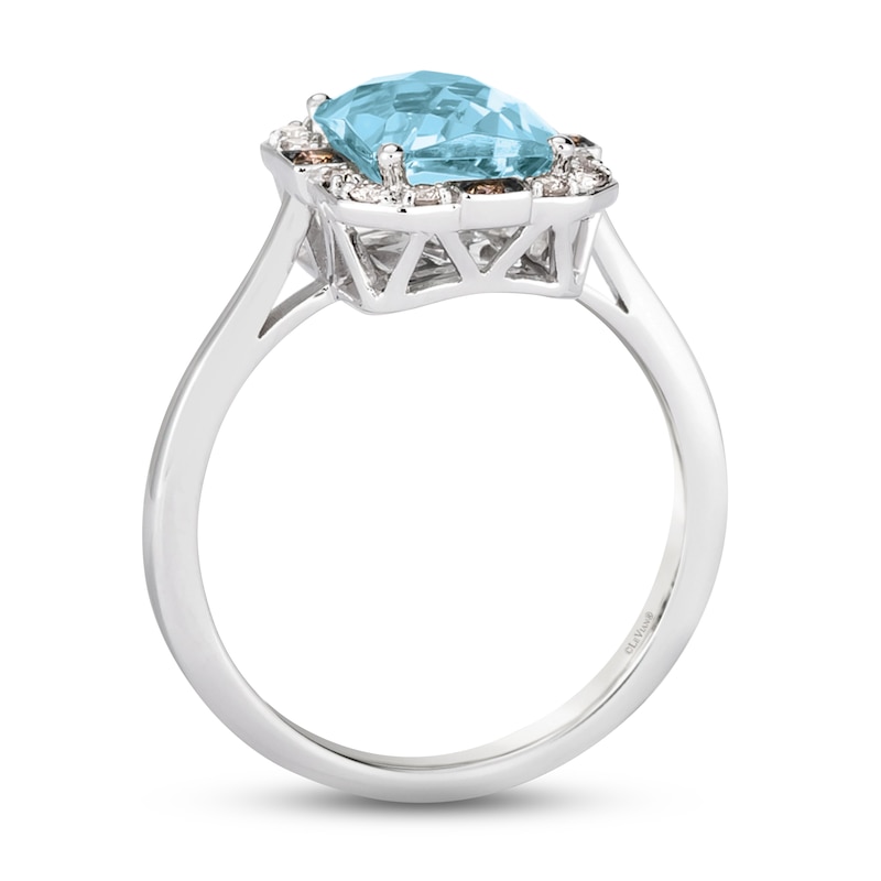 Main Image 4 of Le Vian Aquamarine Ring 1/6 ct tw Diamonds 14K Vanilla Gold