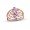 Thumbnail Image 0 of Amethyst & Diamond Wide Band Ring 1/20 ct tw Round-cut 10K Rose Gold
