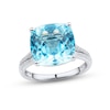 Thumbnail Image 1 of Swiss Blue Topaz & White Lab-Created Sapphire Ring Sterling Silver