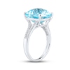 Thumbnail Image 2 of Swiss Blue Topaz & White Lab-Created Sapphire Ring Sterling Silver