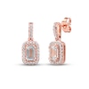 Thumbnail Image 0 of Aquamarine & Diamond Earrings 1/6 ct tw Round-cut 10K Rose Gold