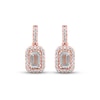 Thumbnail Image 1 of Aquamarine & Diamond Earrings 1/6 ct tw Round-cut 10K Rose Gold