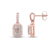 Thumbnail Image 2 of Aquamarine & Diamond Earrings 1/6 ct tw Round-cut 10K Rose Gold