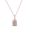 Thumbnail Image 0 of Aquamarine & Diamond Necklace 1/8 ct tw Round-cut 10K Rose Gold 18"