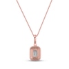 Thumbnail Image 2 of Aquamarine & Diamond Necklace 1/8 ct tw Round-cut 10K Rose Gold 18"