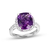 Thumbnail Image 1 of Amethyst & White Lab-Created Sapphire Ring Sterling Silver