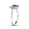 Thumbnail Image 2 of Amethyst & White Lab-Created Sapphire Chevron Ring Sterling Silver