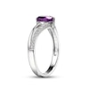 Amethyst & White Lab-Created Sapphire Chevron Ring Sterling Silver