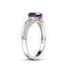 Thumbnail Image 2 of Amethyst & White Lab-Created Sapphire Chevron Ring Sterling Silver