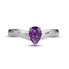 Thumbnail Image 3 of Amethyst & White Lab-Created Sapphire Chevron Ring Sterling Silver