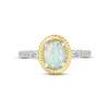 Thumbnail Image 2 of Lab-Created Opal & White Lab-Created Sapphire Rope Ring Sterling Silver & 10K Yellow Gold